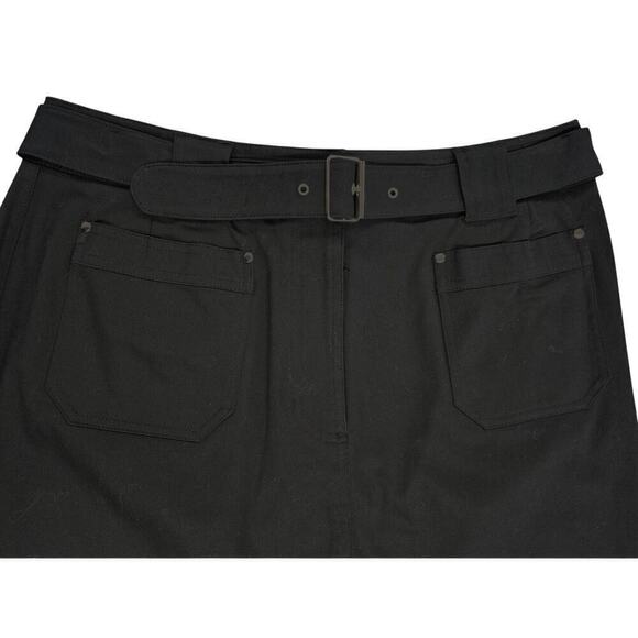 NWT 80s 90s VTG Liz Claiborne Sport Black Lycra belted Midi  Pencil Skirt Sz 12 - Picture 4 of 7